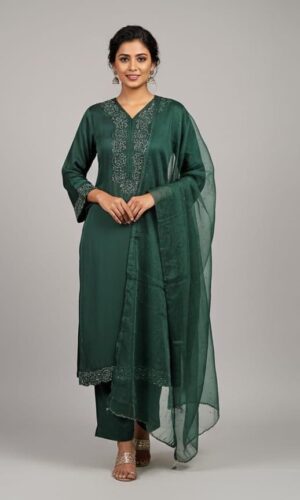 Emerald Radiance Silk Ensemble