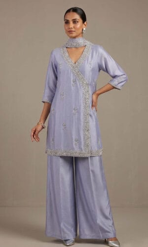 Lilac Luxe Hand-Embellished Silk Co-Ord Set