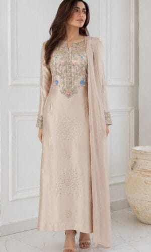 Pearl Handcrafted Sheesha Silk Suit